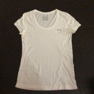 Under Armour Fitted Heatgear white top, size S